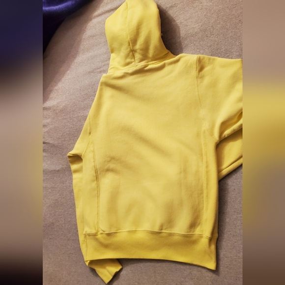 CHAMPION yellow hooded SWEATSHIRT size S - Picture 9 of 9